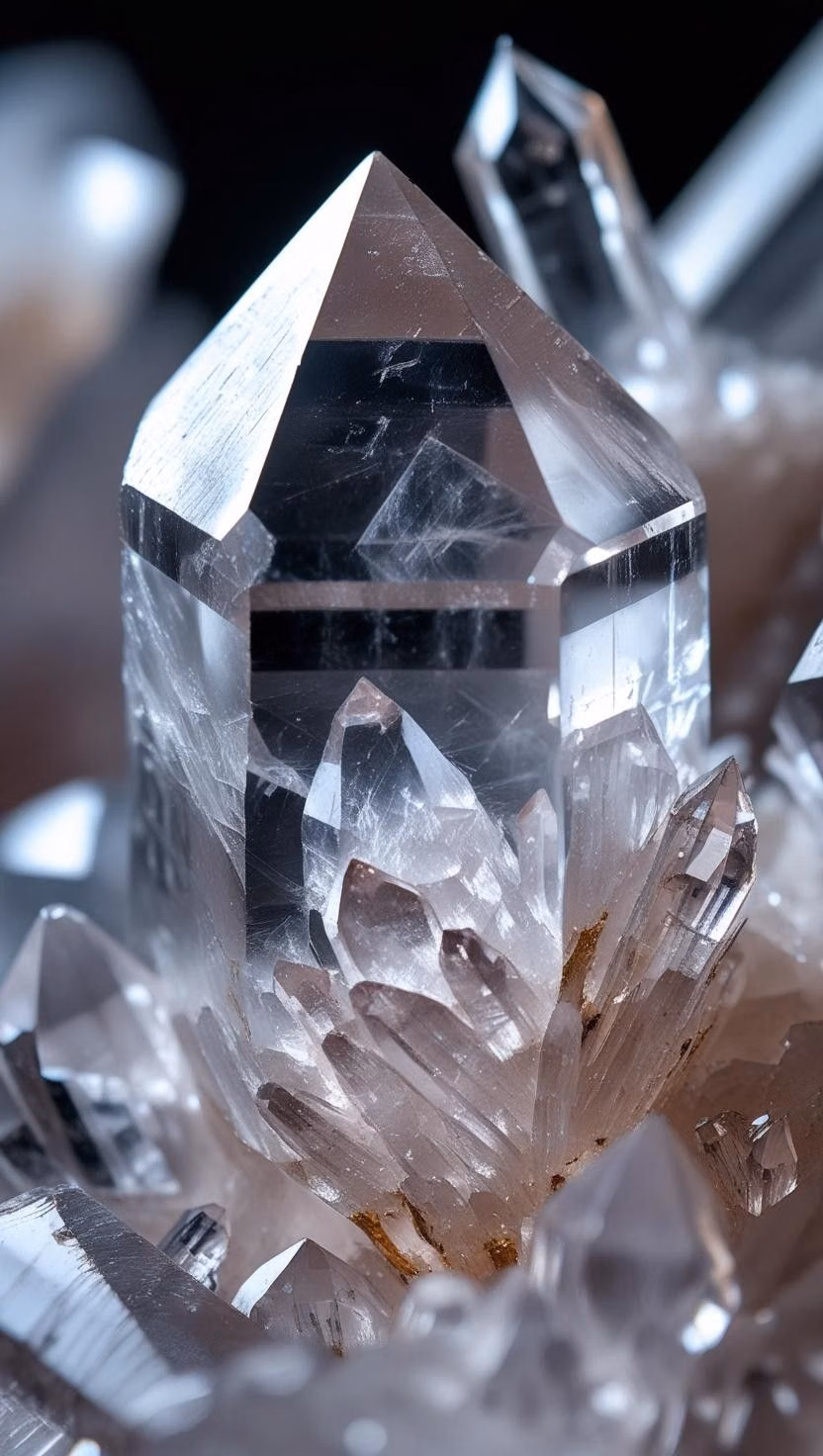 faceted crystal macro studio photograph -