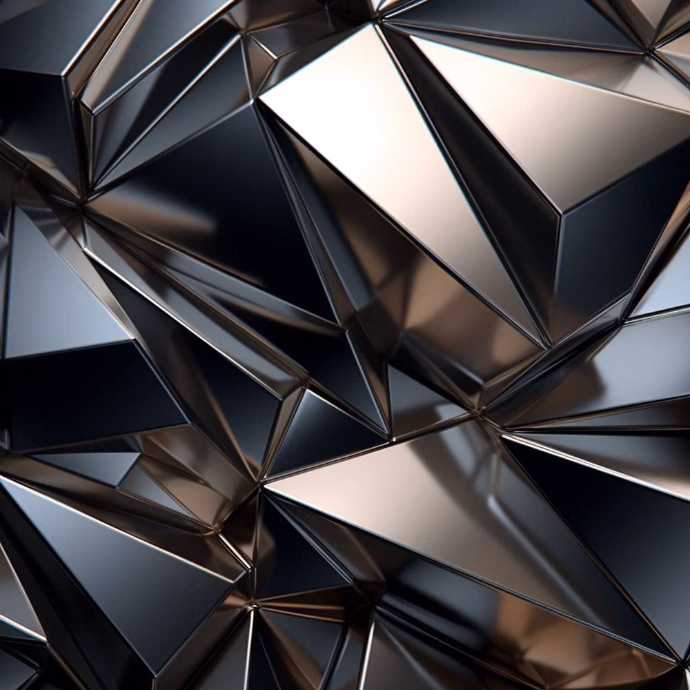 faceted folded metal surface photograph -