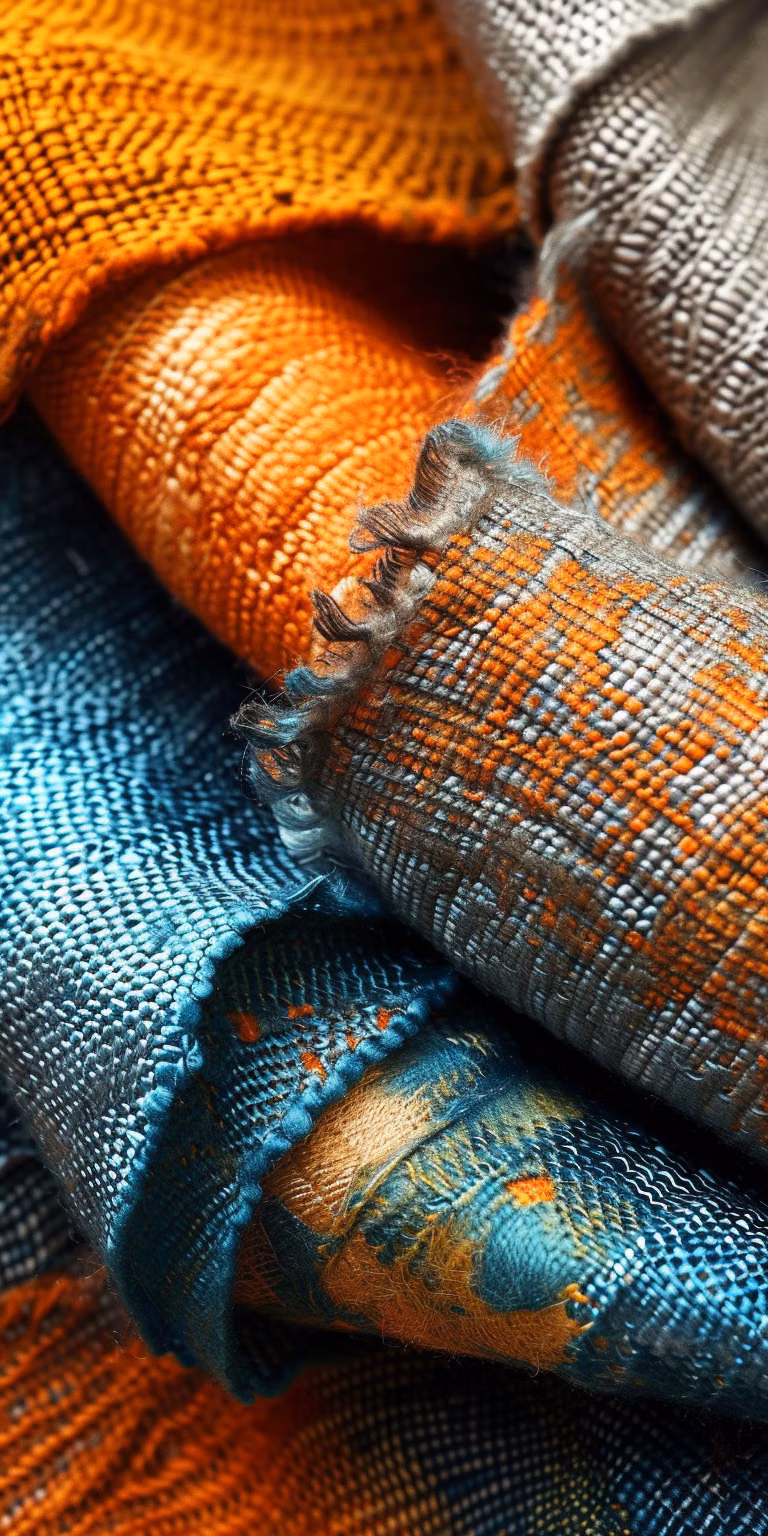 layered patterned textiles rich color photograph -