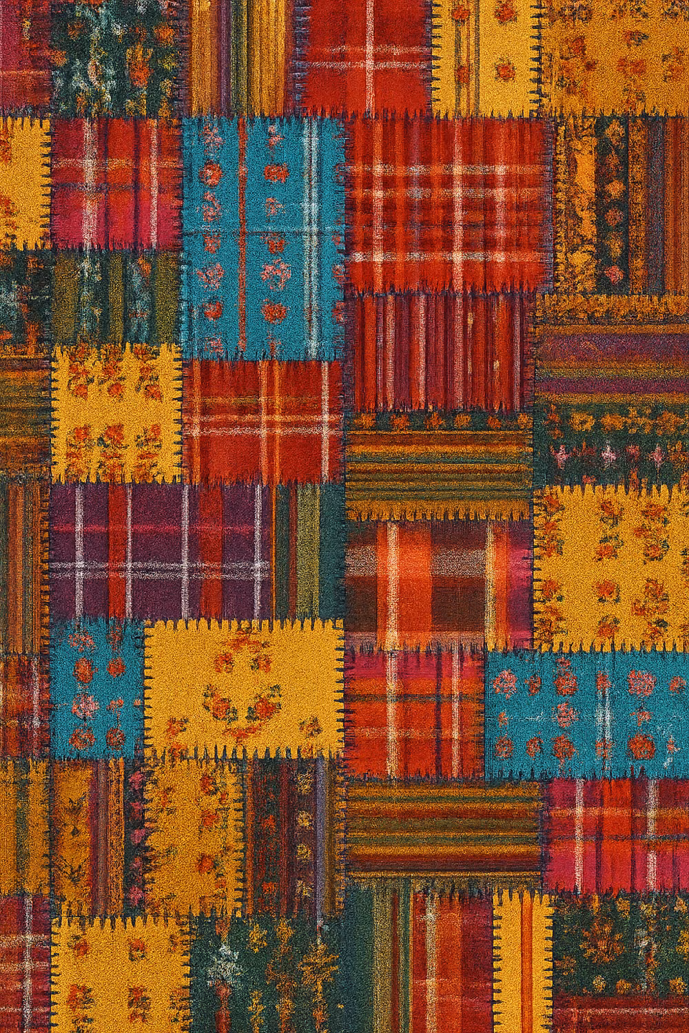 layered patterned textiles rich color photograph -