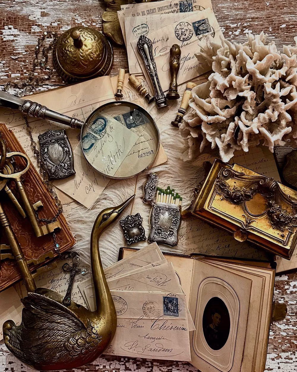 eclectic antique objects collection photograph - Instagram