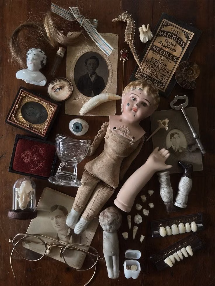 eclectic antique objects collection photograph -