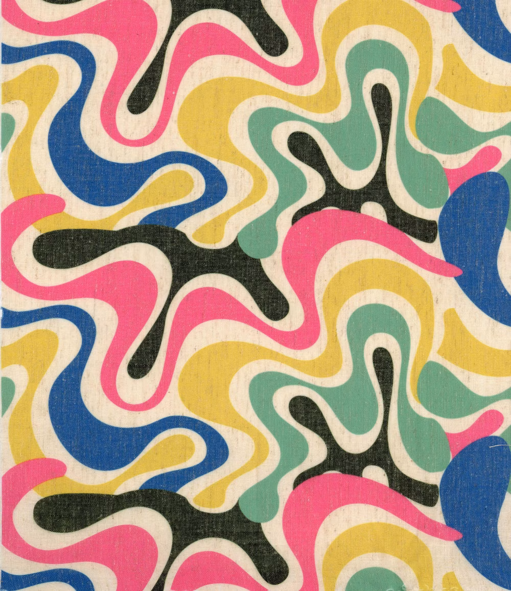 colorful squiggle laminate pattern close up - 