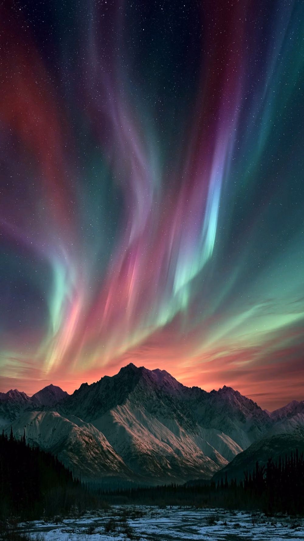 aurora borealis soft color bands photograph -
