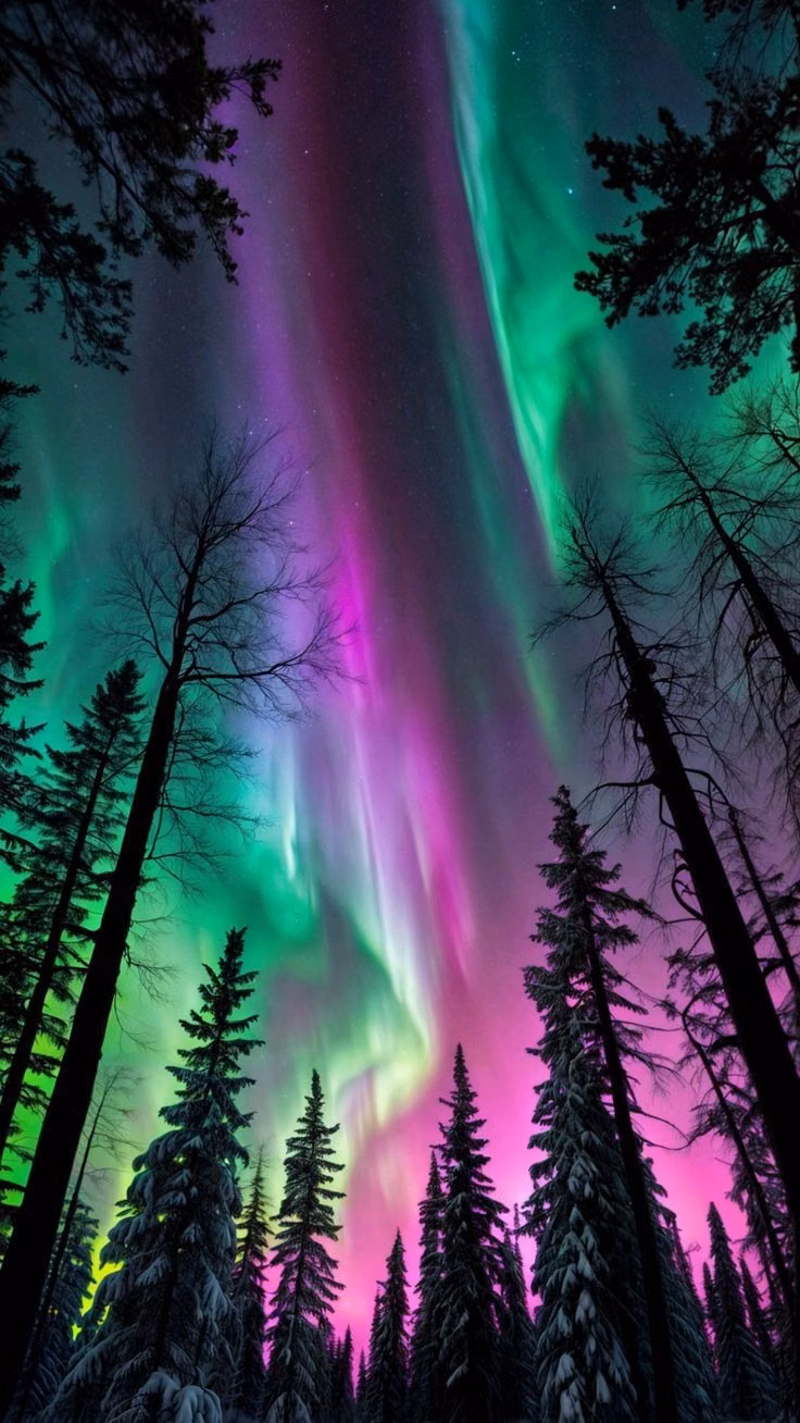 aurora borealis soft color bands photograph -