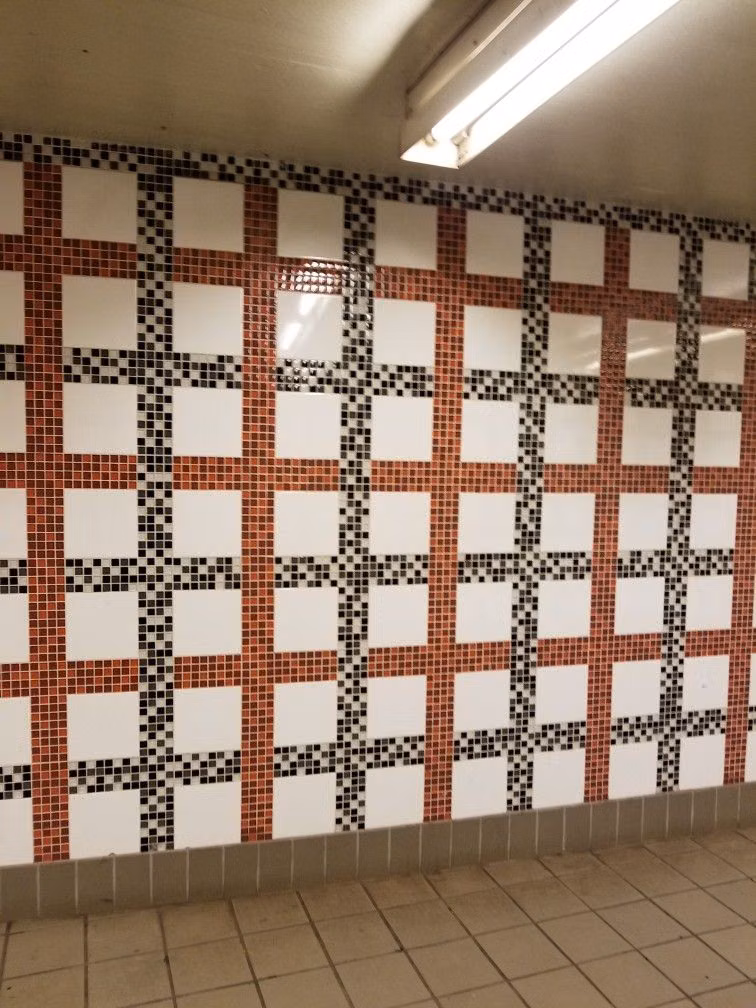 subway station tile grid wall photograph - subway tile NYC