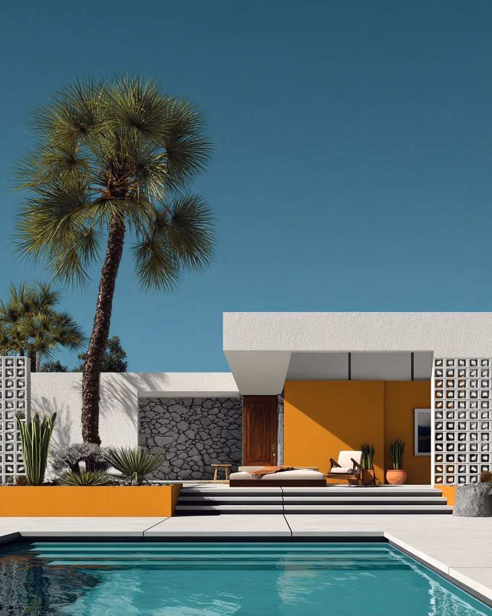 Palm Springs modernist house exterior photograph - Instagram
