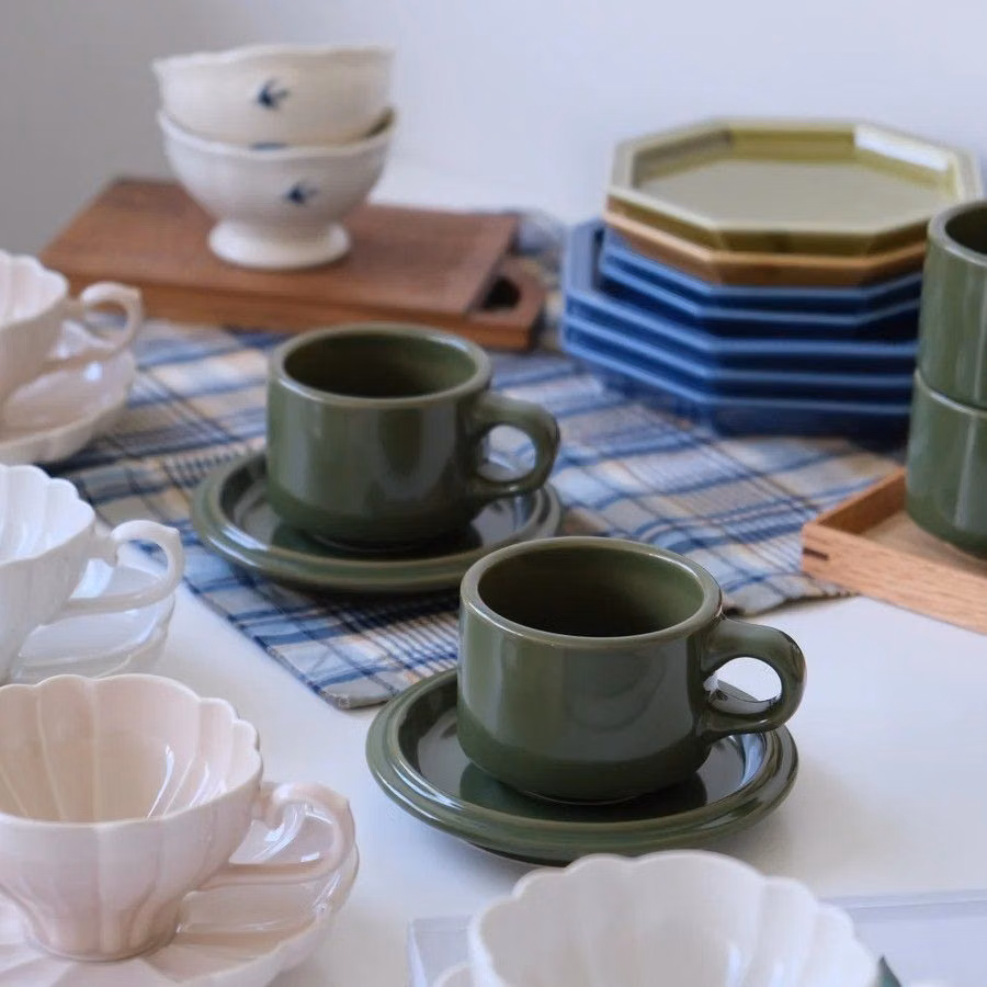 1950s ceramic tableware studio photograph -