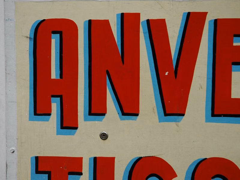 bold black outline hand painted sign photograph - More hand-painting... I think it is the colours I like more than the actual font. I think these three work very well together and are a bit like those of the union jack... but less colonially oppressive.
