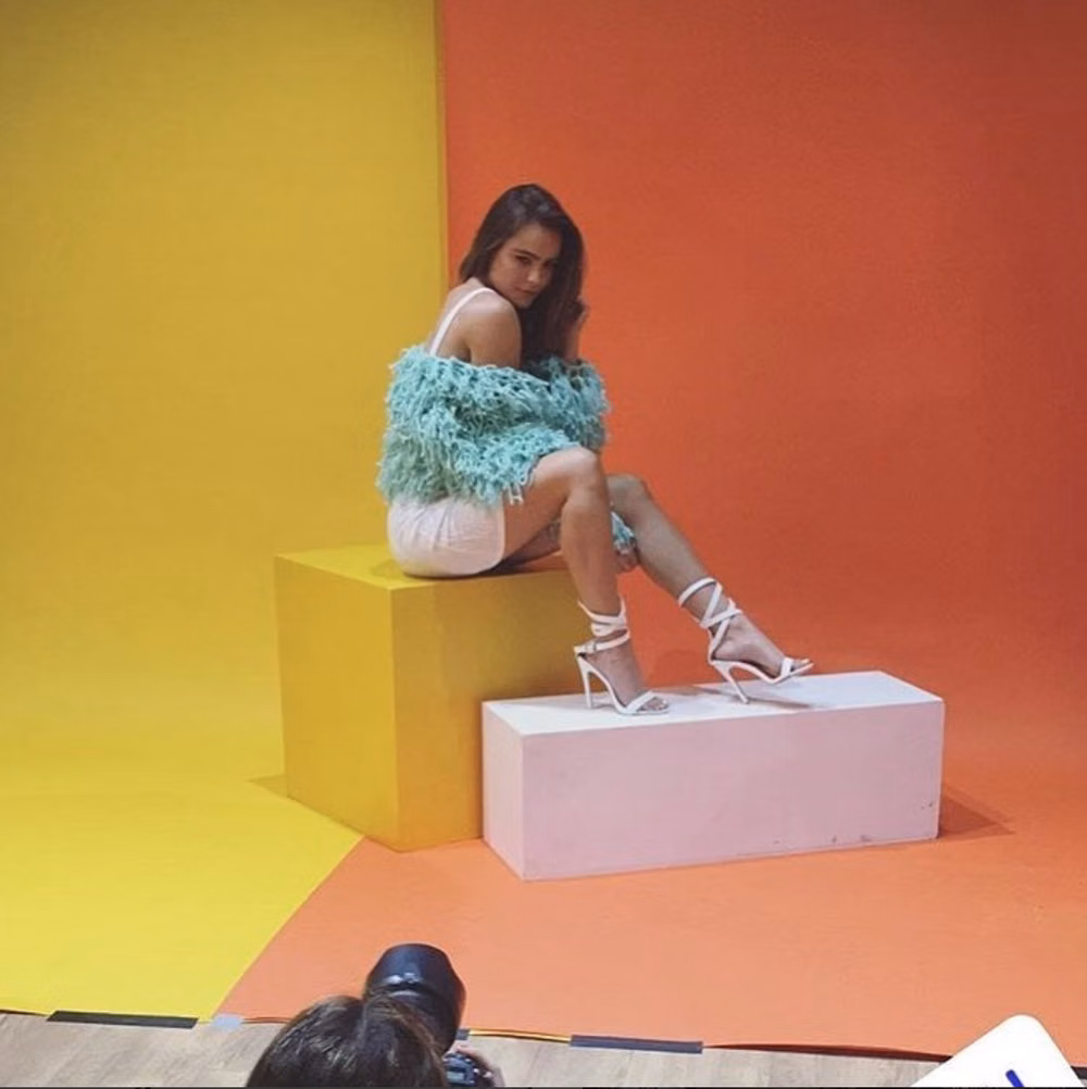 bright foam geometric blocks studio photograph -