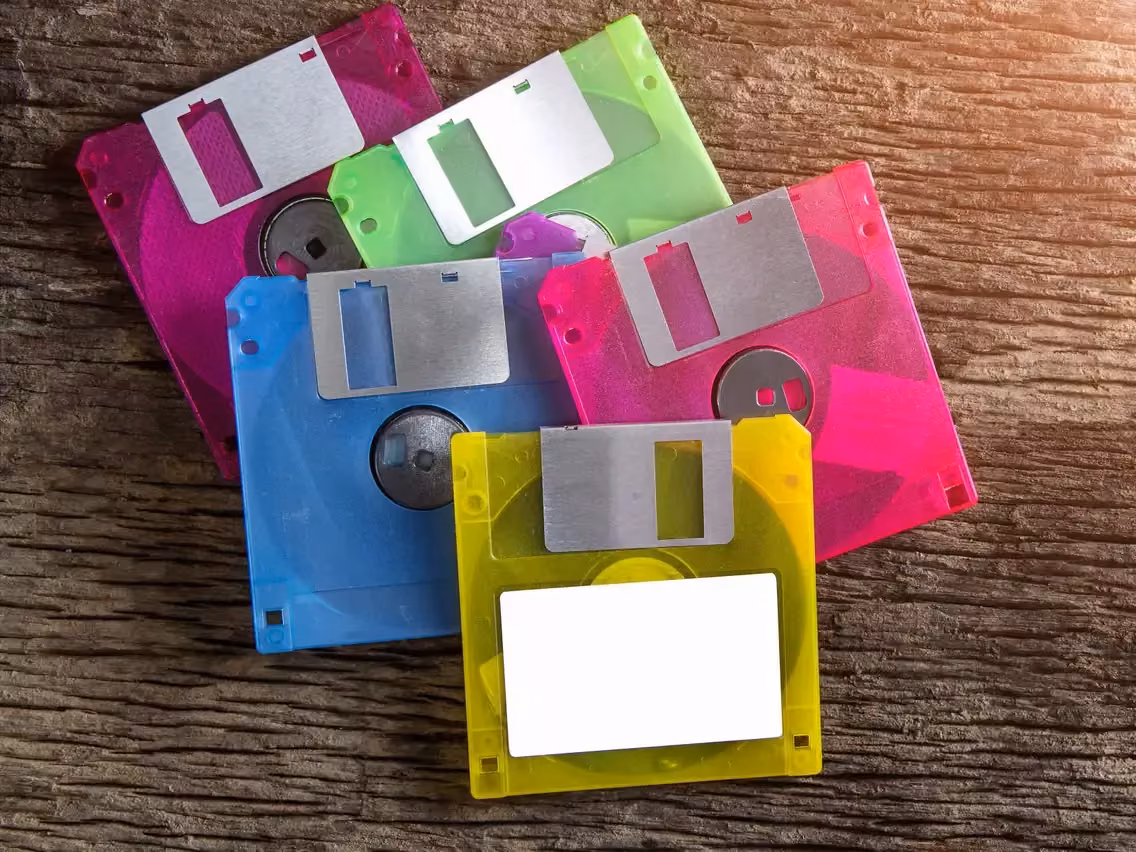 Japanese floppy disk label photograph -