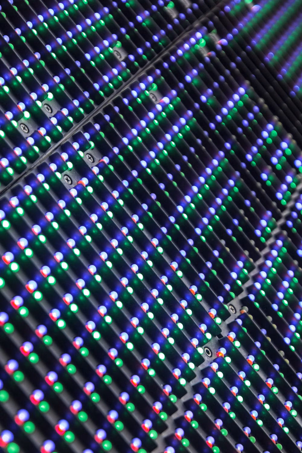color LED matrix pixels close up photograph - 