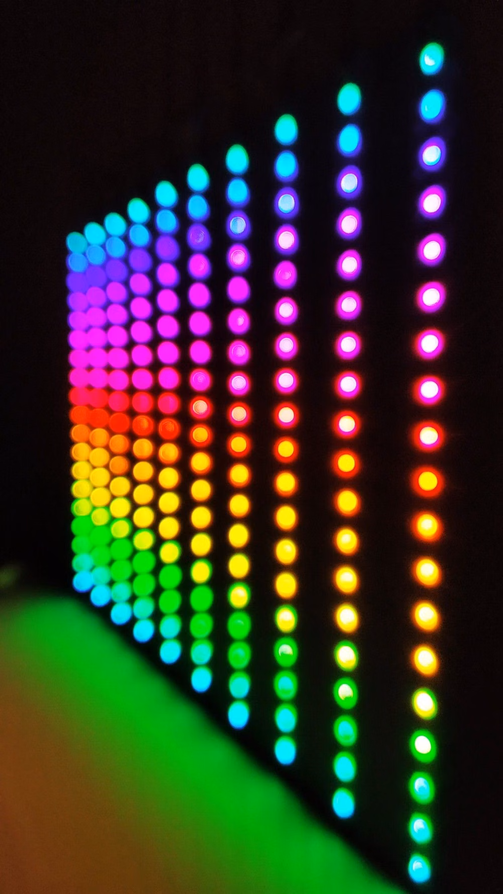 color LED matrix pixels close up photograph - 