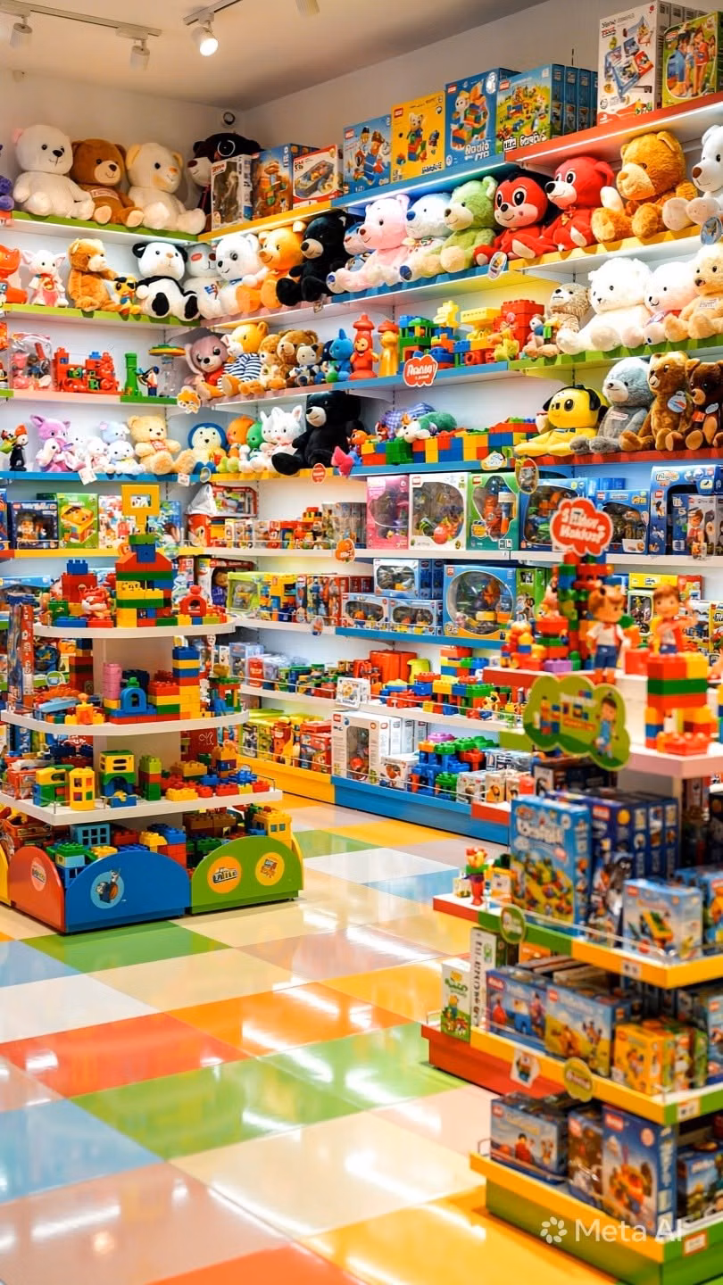 bright plastic toy collection photograph -