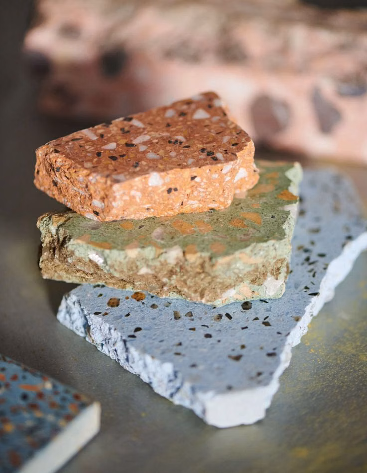 colorful terrazzo stone close up photograph - 