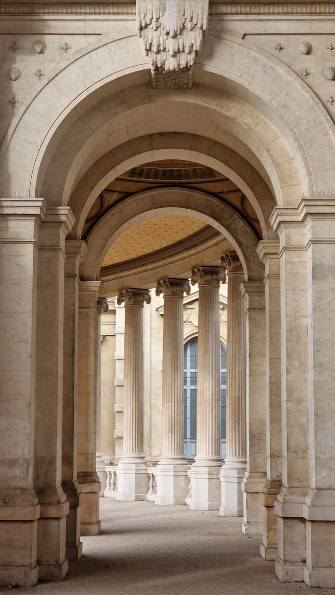 fragmented classical column contemporary architecture photograph - 