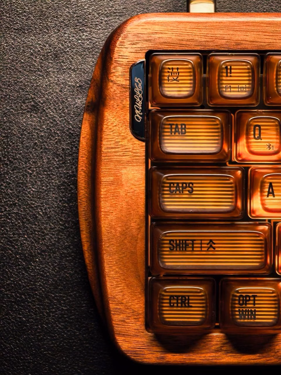 vintage mechanical computer keyboard close up -