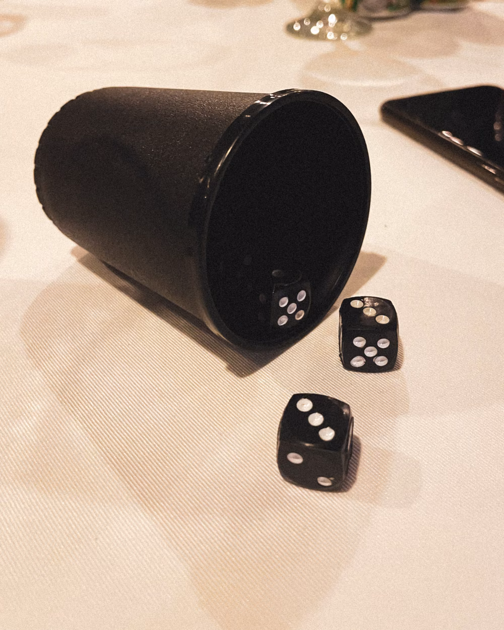 polyhedral tabletop dice wooden table photograph - 