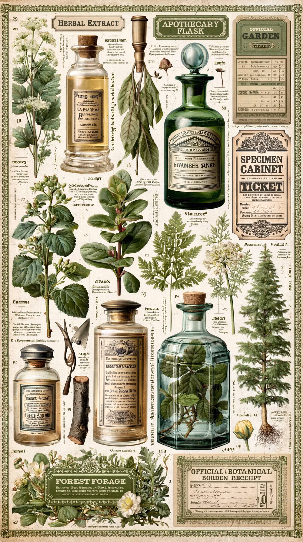 antique apothecary bottles herbs photograph - 