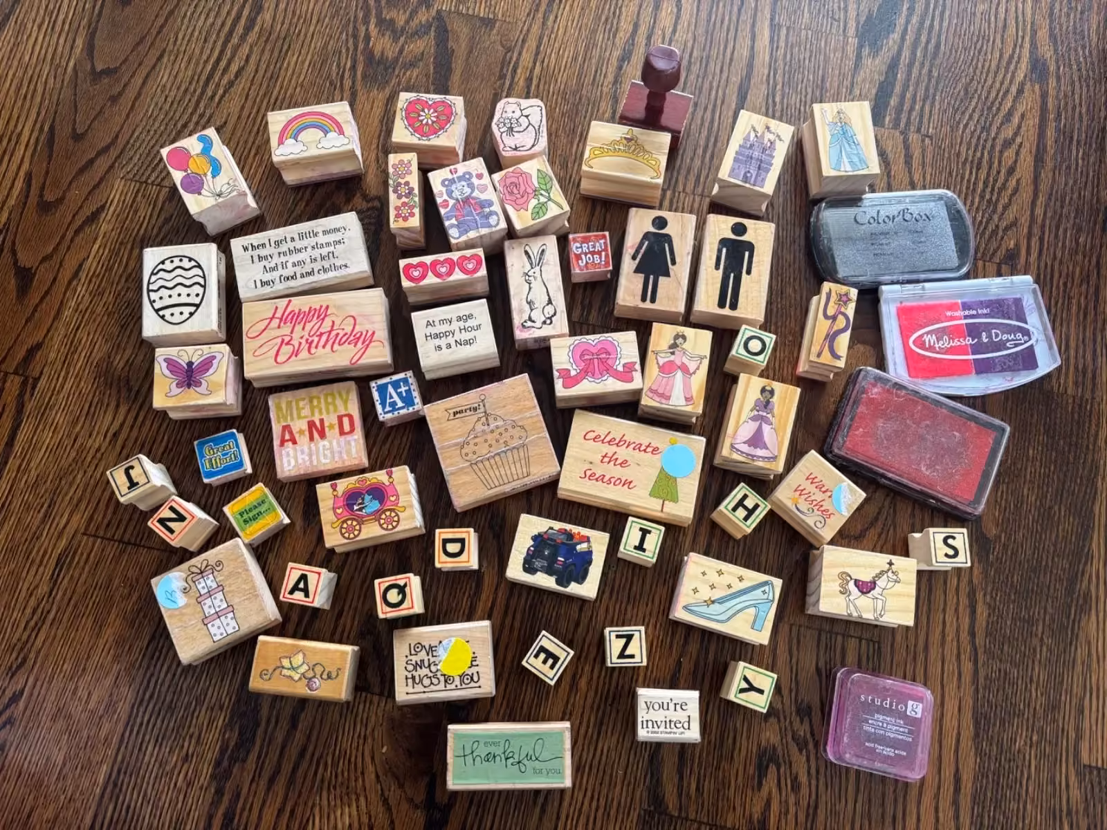 rubber stamp collection ink pads photograph - #ad #ebay #ShopNow VTG Wood Rubber Stamps Lot Crafting Scrapbooking Stampin Up Hero Arts Ink Pads Opens in a new window