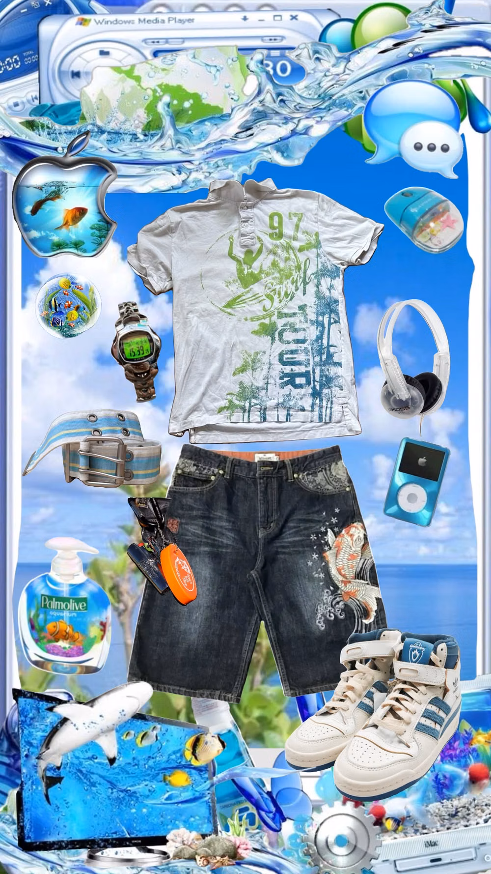 Seapunk aesthetic - butch helvetica aqua aero π π©· #frutigeraero #frutigeraqua #helveticaaquaaero οΏΌ#aquarium #aqua #water #summer #cleancore #tropicalcore #vibes #2000s #2000sfashion #mascfashion #butch #butchfashion