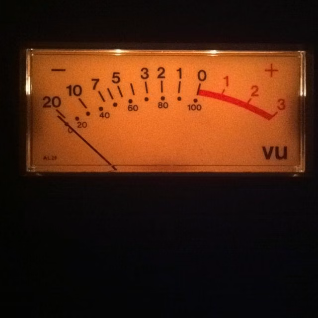analog VU meter illuminated close up photograph - Testing Pinterest on my iPhone...
