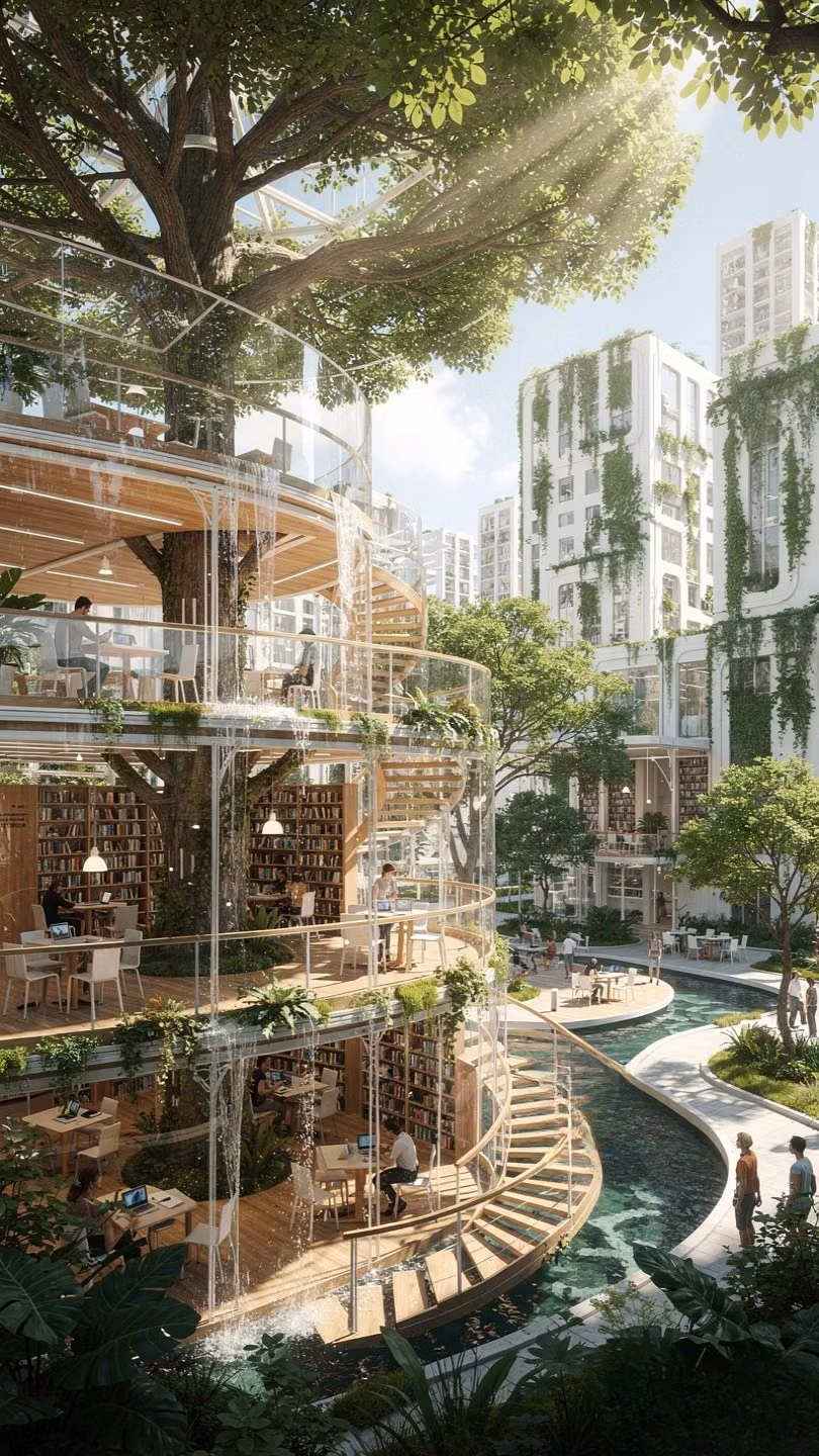 Solarpunk aesthetic - Need high-end worldbuilding assets or futuristic environmental backgrounds for your indie game, book cover, or design portfolio? Download our curated Solarpunk Architecture Concept Art Bundle on Gumroad. High-resolution, lush, and deeply detailed. Click to unlock the full kit!