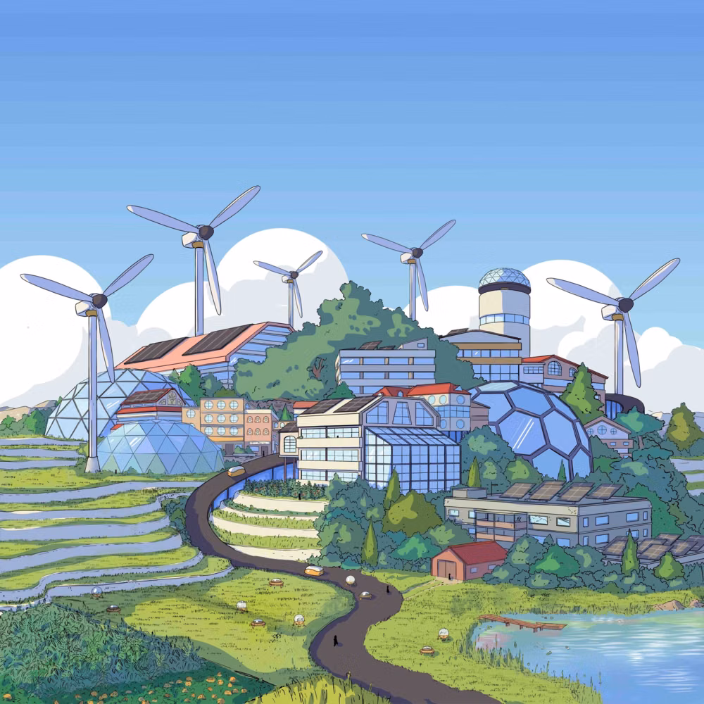 Solarpunk aesthetic -