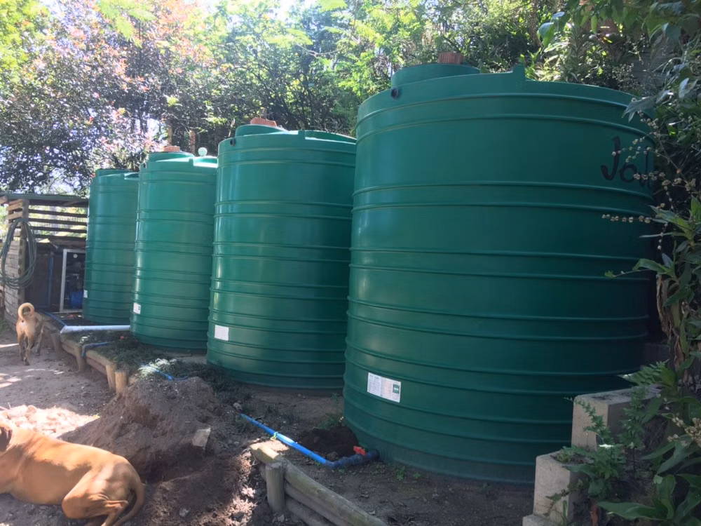 urban rainwater collection system photograph - 20000l rainwater harvesting system using a Wisy WFF150 as primary rainwater filter