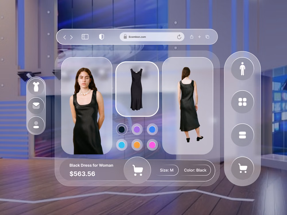 Spatial UI aesthetic - Virtual Spatial e-commerce UI Design Concept by Ashikur Rahman for Design Picko on Dribbble