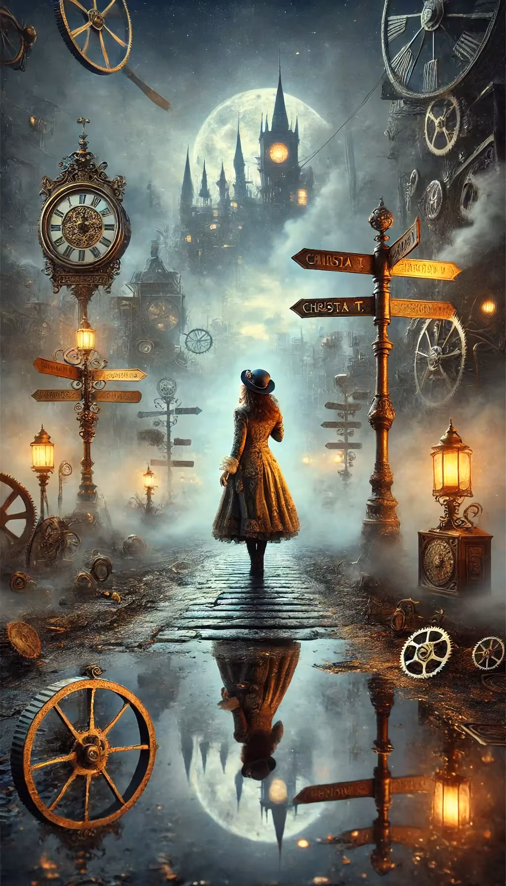 Steampunk aesthetic - Imagine a foggy, industrial world where towering brass archives hum with the whispers of forgotten stories. In this steampunk reimagining of Christa Wolf’s The Quest for Christa T., the protagonist navigates a labyrinth of mechanical journals and clockwork machines, piecing together fragments of a life both elusive and profound. The rhythmic hiss of steam and the clatter of gears echo her introspection, as the pursuit of understanding blurs the lines between past and present. 🤔 Curious? Click the link to uncover the full revelation! #GuessTheBook #SteampunkSearch #LiteraryArt #ChristaWolf #MechanicalMemory #ArtChallenge