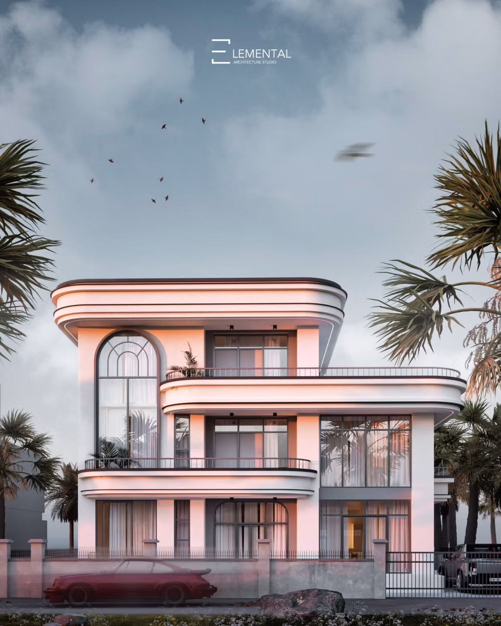 Streamline Moderne aesthetic - NEW PROJECT
Karki Residence
Streamline Moderne Art Deco
Mahendranagar, Nepal
Curved, smooth corners and a balance of horizontal and vertical lines define this modern interpretation of Art Deco. The stucco facade adds sleek simplicity, creating a timeless and elegant aesthetic.
@sketchup_official
@twinmotionofficial
.
.
.
.
.
.
.
.
.
.
.
#modernarchitecture #architecture #architecturaldesign #residentialarchitecture #interiordesign