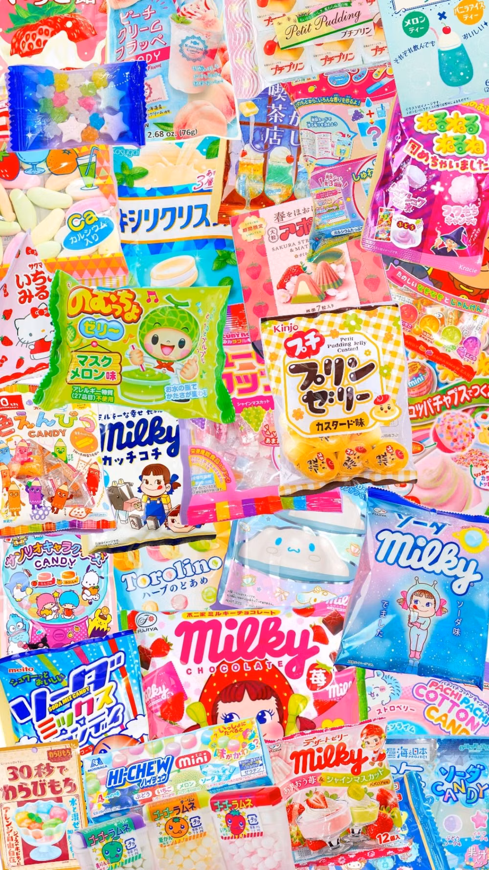 bright Japanese candy packaging photograph -
