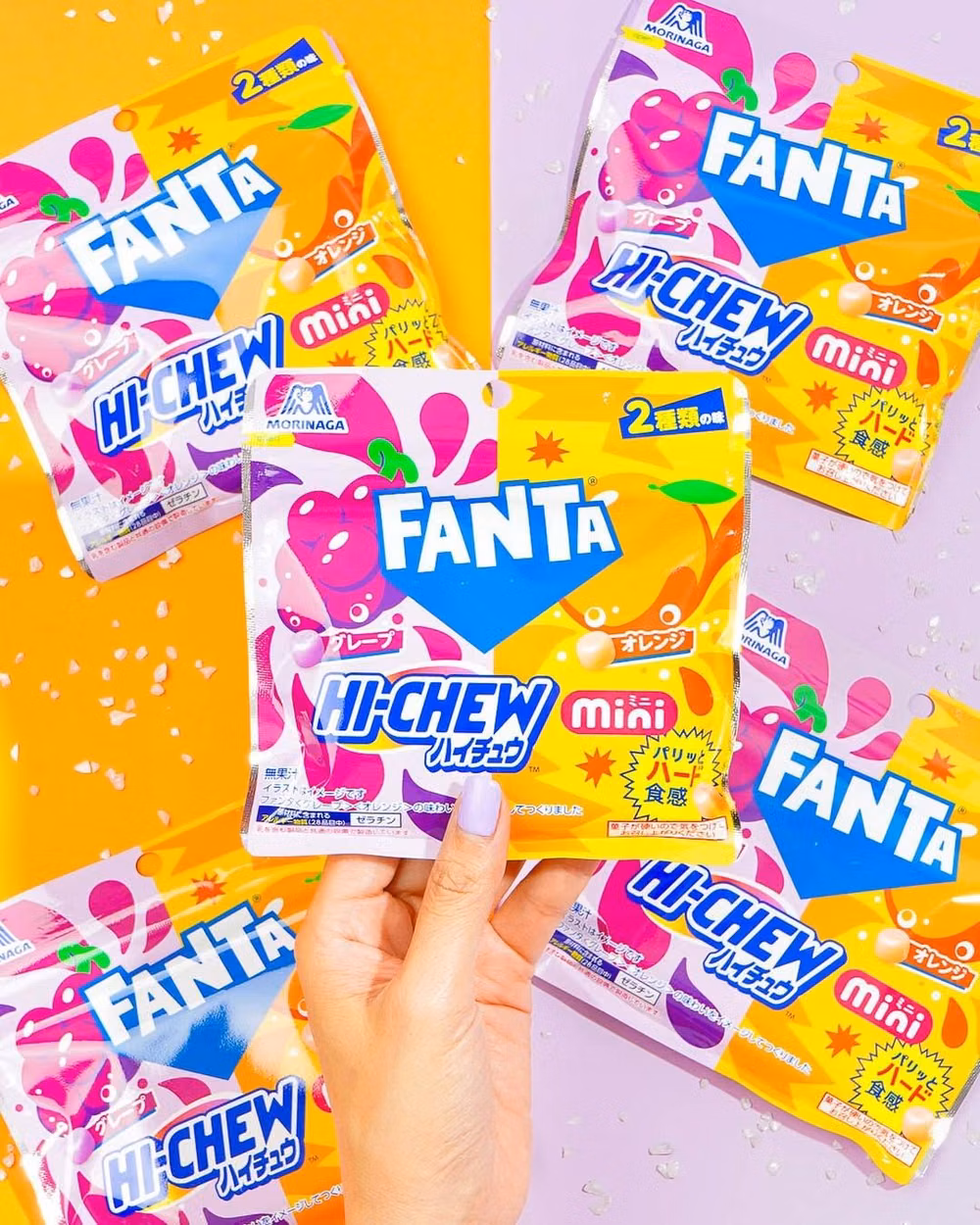 bright Japanese candy packaging photograph - ☀️ Cool down this summer with Hi-Chew x Japanese Fanta flavors – grape and orange! 🍊🍇 #japancandybox #japanesecandy #japanesesnacks #japanesefood #japanesesnack #japancandy