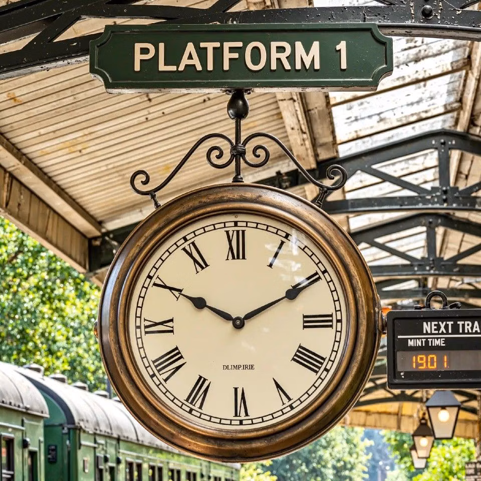 Swiss railway station typography sign photograph -