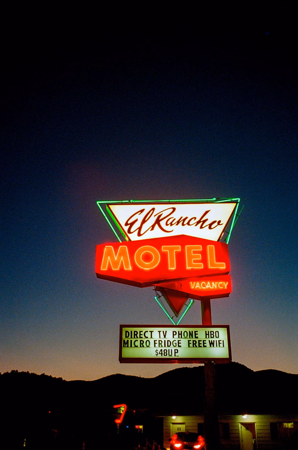 neon motel sign night photograph - Neon Motel sign in Ely Nevada