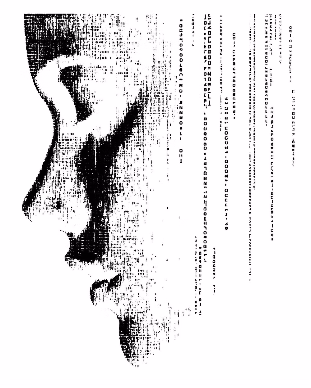 ASCII character printout close up photograph - Codes and correlations. Dm to book 📖 #kitty