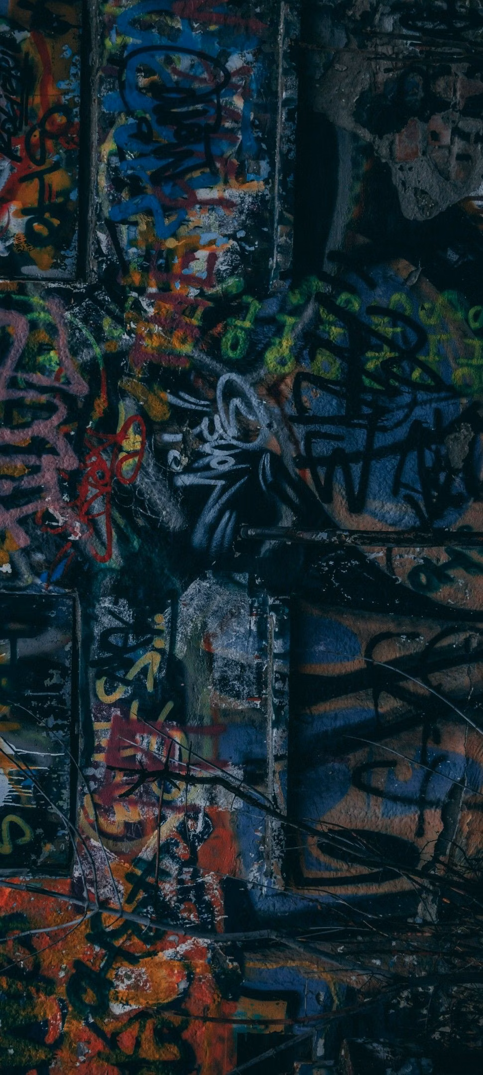 gritty urban graffiti wall photograph - 
