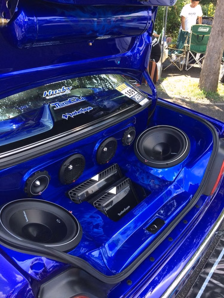 custom car trunk speaker system photograph -