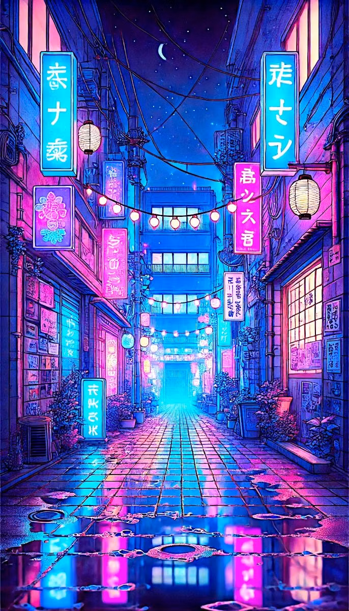 Vaporwave aesthetic - #Vaporwave #Neon #NeonCity #Pastel #Alley #PixelArt #RetroFuturism
