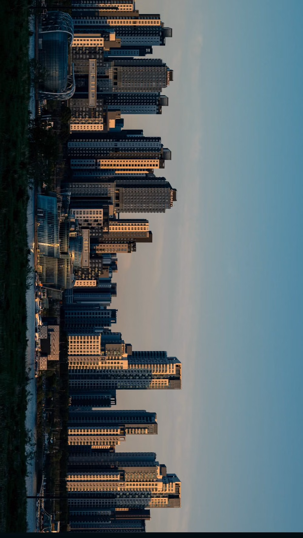 modern city skyline high contrast photograph -