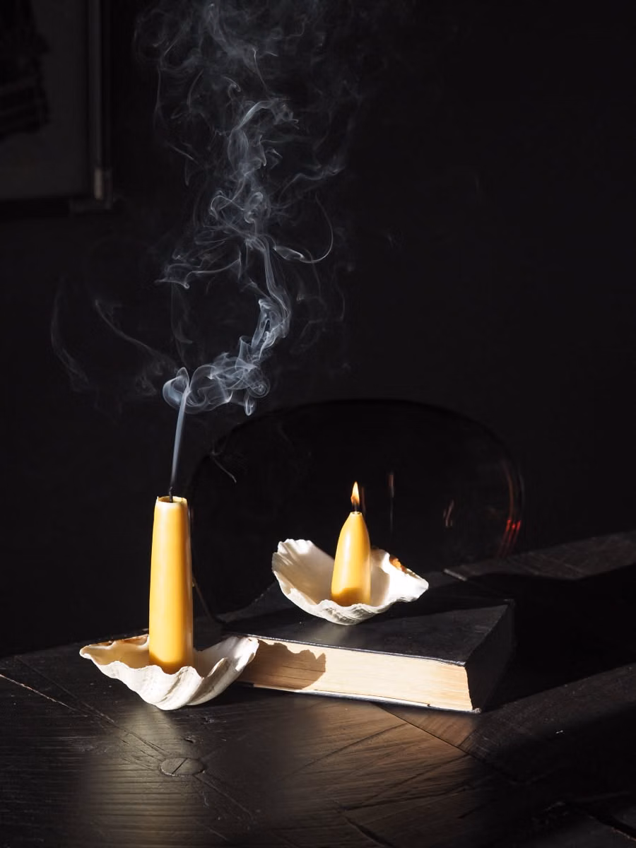 beeswax candles dark room photograph - Traditionally hand-dipped pure beeswax candles to light up your daily rituals and distinguished ceremonies.