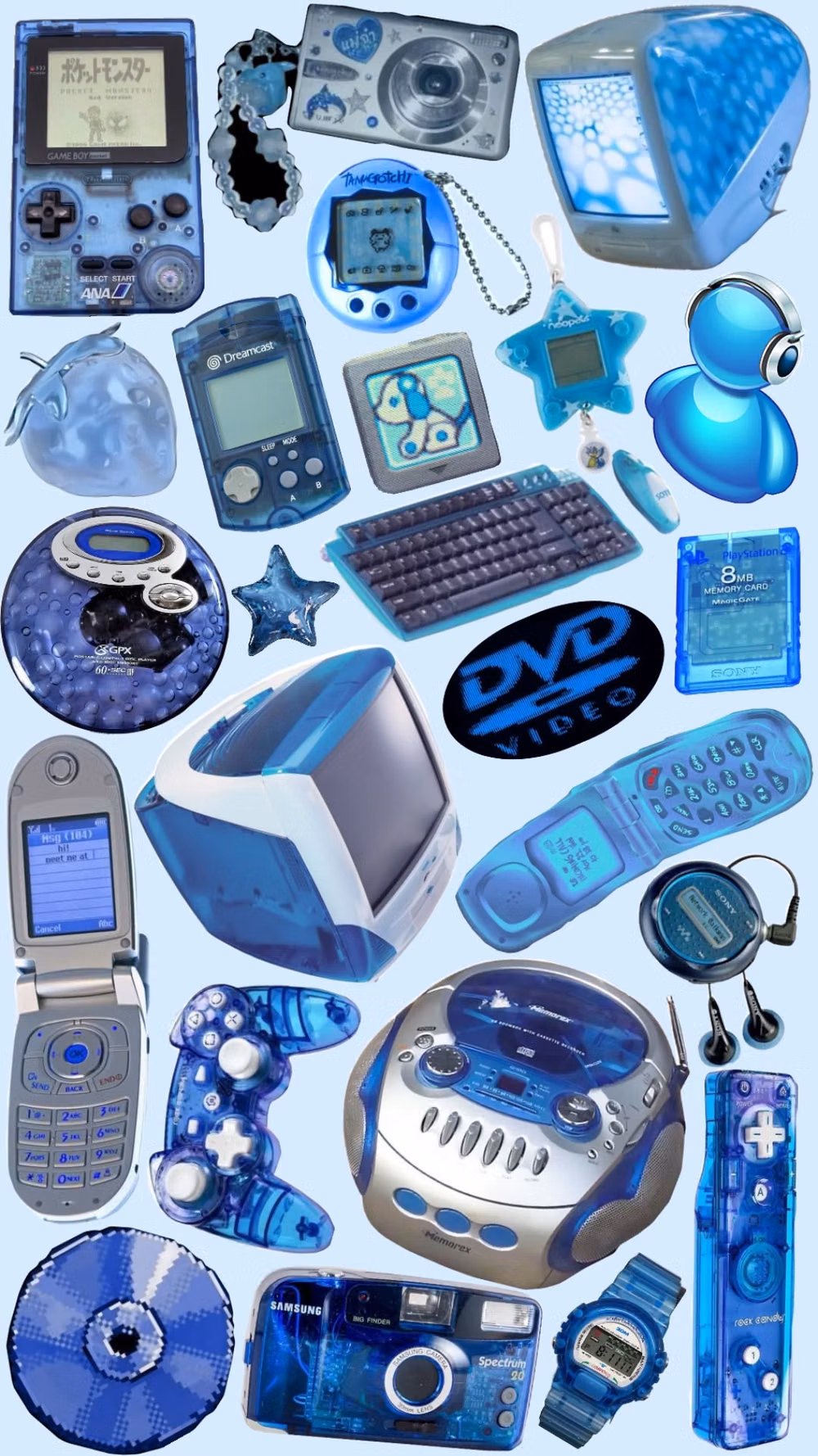 Y2K Techno-Skeuomorphism aesthetic - #blue #blueaesthetic #early2000s #electronic #gaming