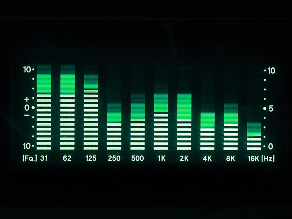 stereo spectrum analyzer display photograph -