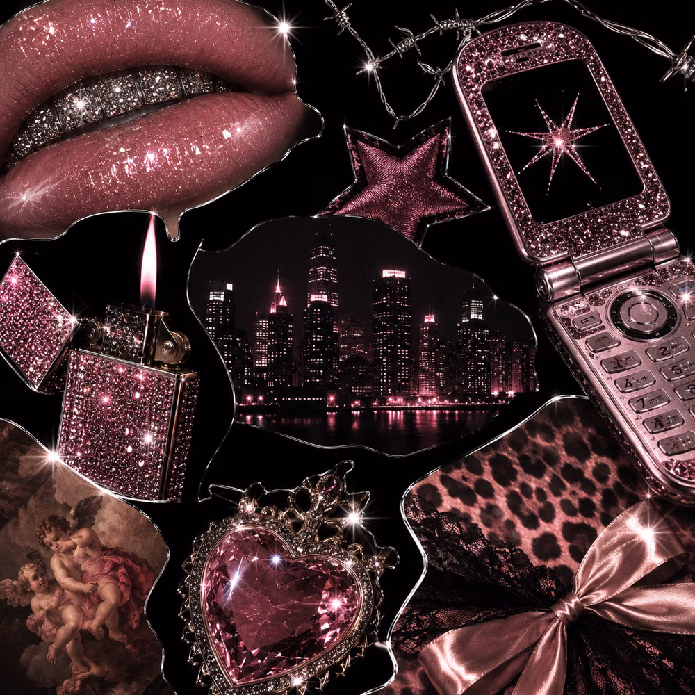 Y2K aesthetic - Pink y2k collage for icons and widget