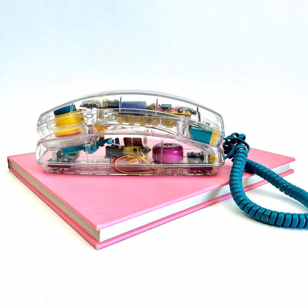 translucent landline phone 2000 product photograph -